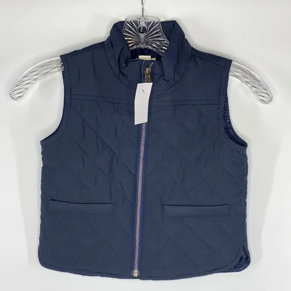 J. Crew Crewcuts Navy Blue Quilted Vest NWT